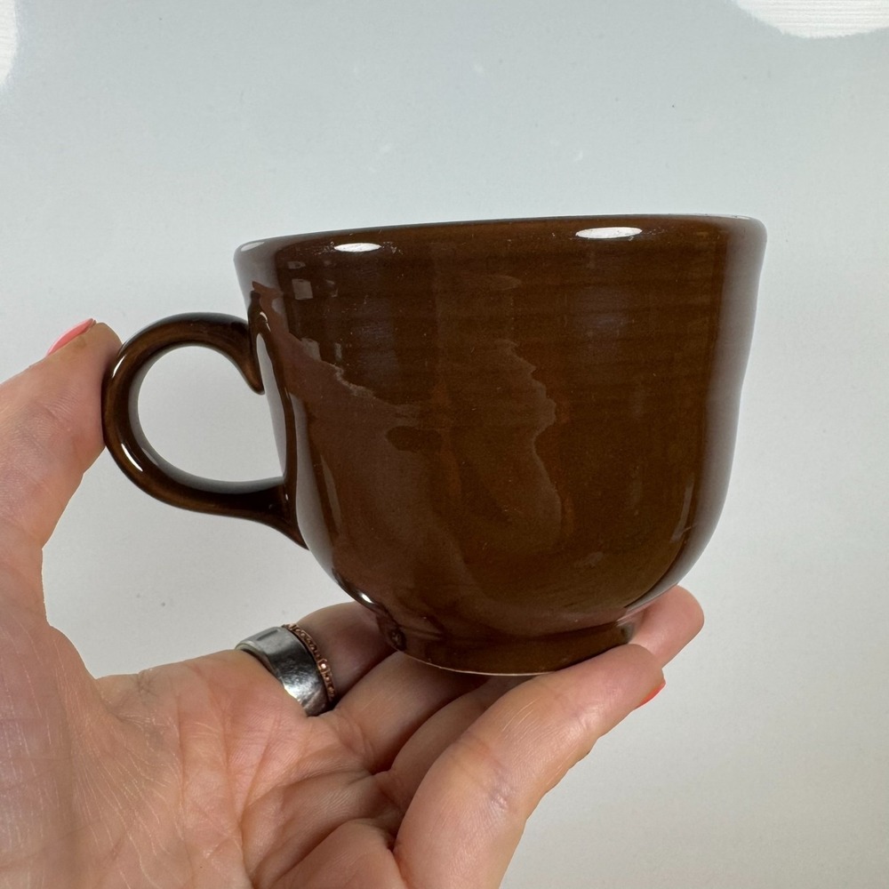Fiesta Ware Homer Laughlin Flat Cup Mug Tea Coffee - Chocolate Brown